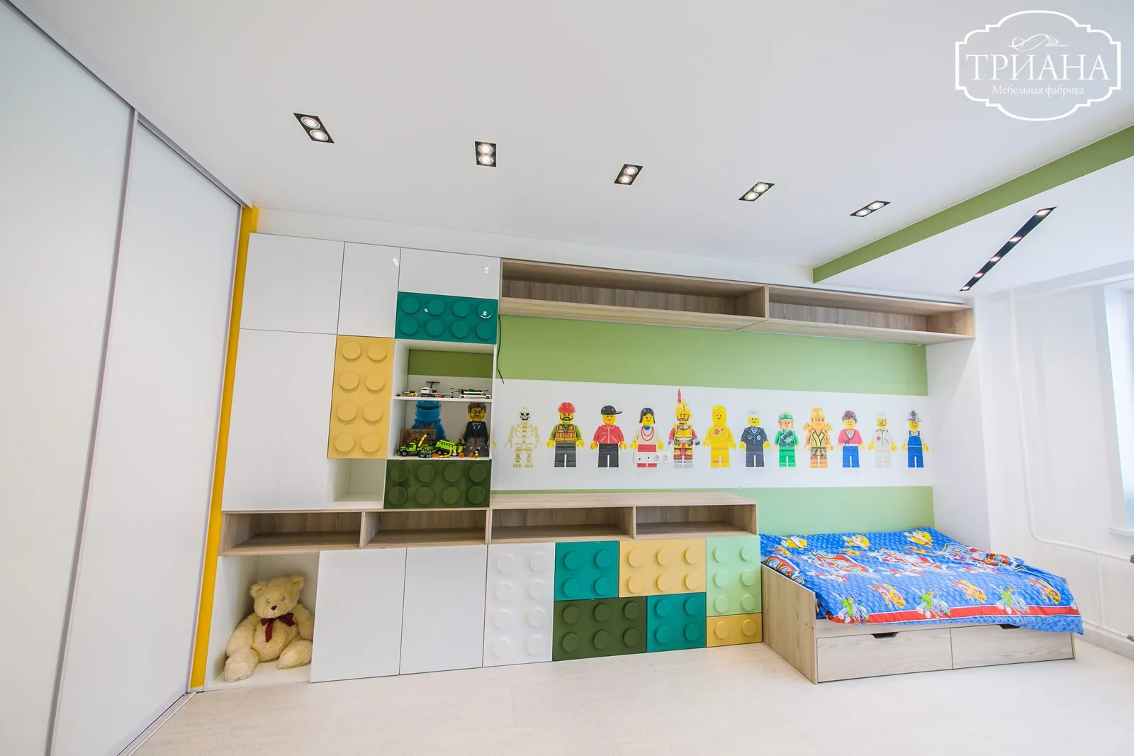 Детская в стиле Lego с игровой стенкой — проект ТРИАНА